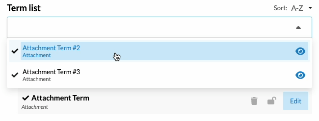 attachment term chooser list