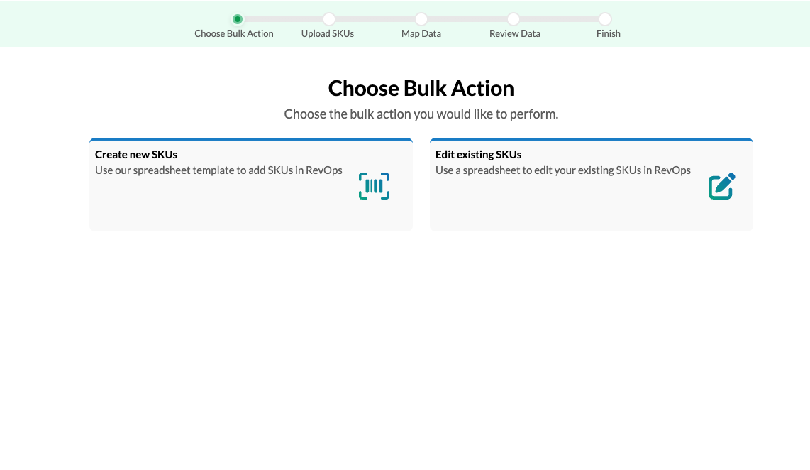 choose bulk action page