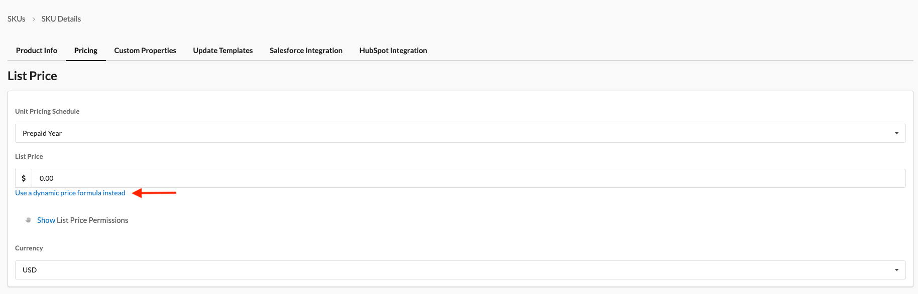 SKU Pricing Page Dynamic Pricing